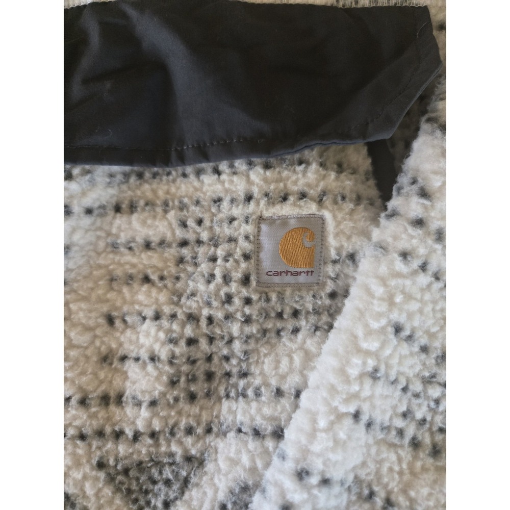 Carhartt Women's Relaxed Fit Fleece Pullover Snap Sherpa Aztec Size Large L - Picture 3 of 9